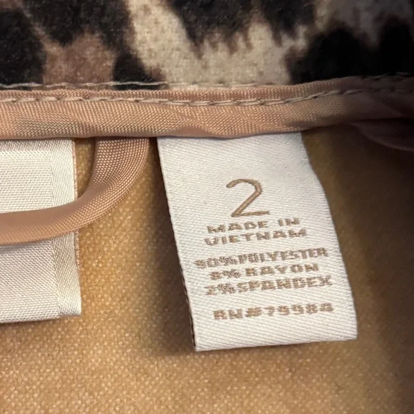 Chico’s Leopard Pattern Coat w/ Belt Women’s Size 2 Statement Bold RN #79984 - Picture 13 of 13